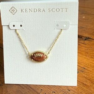Kendra Scott Gold and Brown Football Necklace